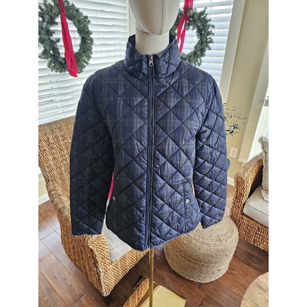 G.H Bass & Co Tartan Plaid Quilted Jacket Women's Size M‎ Preppy Packable